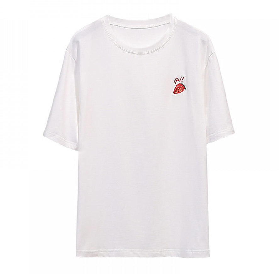 Summer Women's Loose Plus Size Embroidered T-Shirt