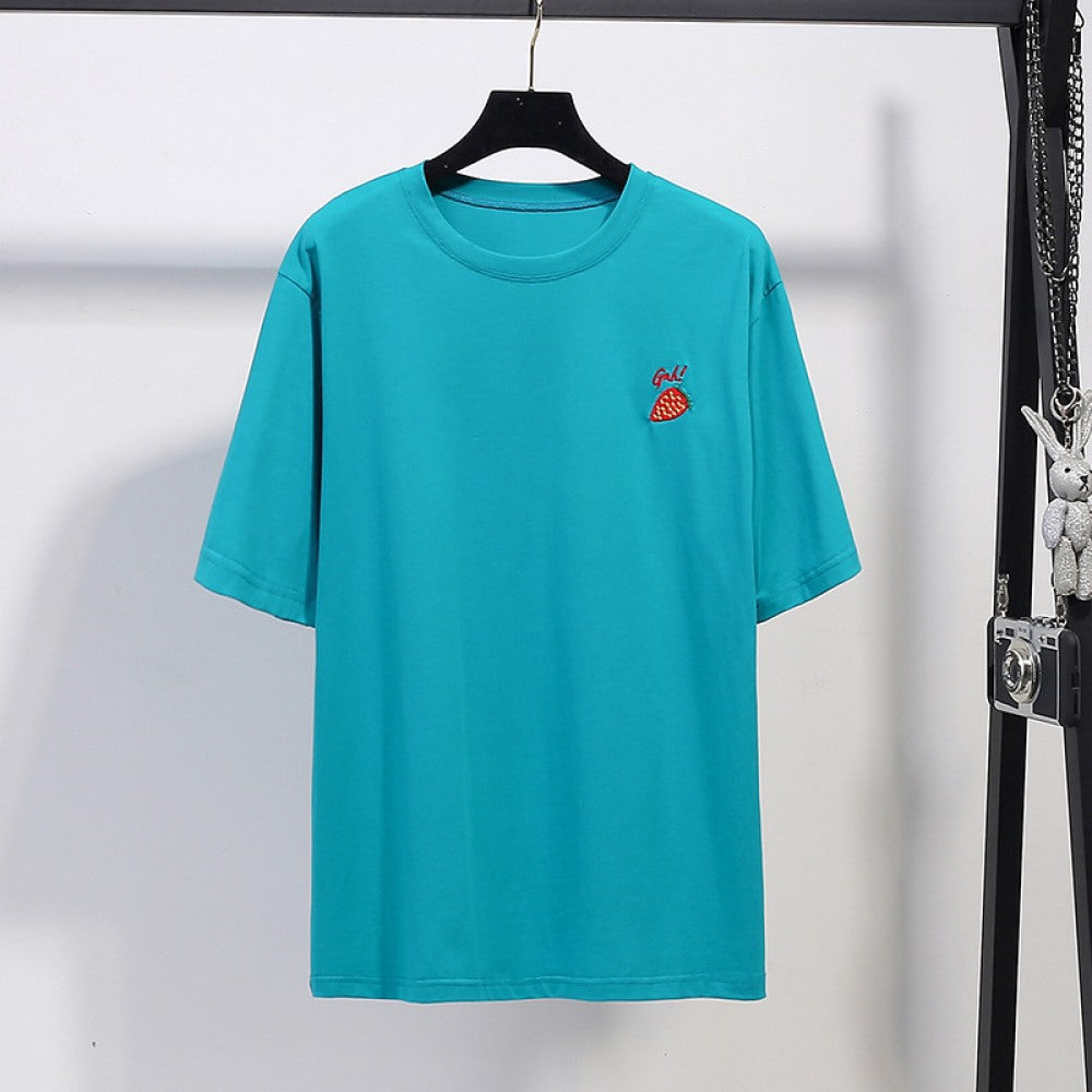 Summer Women's Loose Plus Size Embroidered T-Shirt