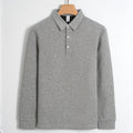 Men's Long-sleeved Elastic Warm Business Casual Polo Shirt