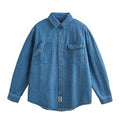 Men's Retro Striped Denim Washed Shirt