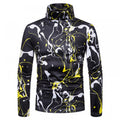 New Men's Plus Size Printing High Neck Bottoming Shirt